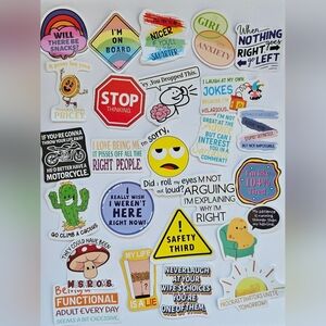 Funny,  sarcastic stickers, all different no repeats,  Journaling,  stationary,